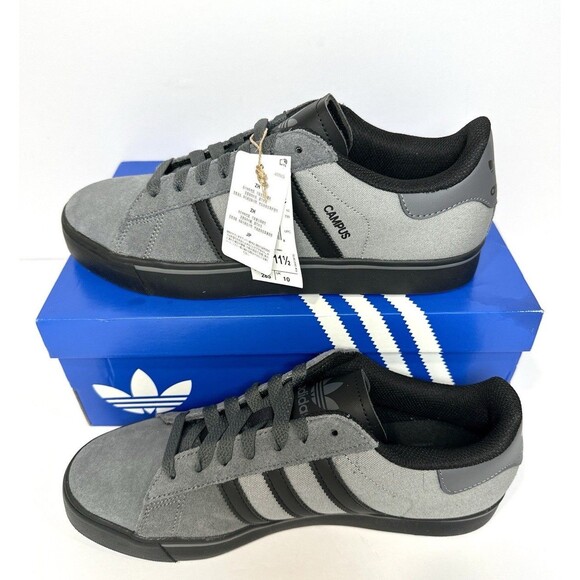 adidas Other - Adidas Campus Vulc Sneakers Grey Black Suede Canvas Men’s Size 10.5 New w/ Box